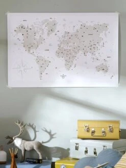 Affiche Carte Du Monde LES PETITES DATES Marron Imprimé - Les Petites Dates -Périphériques Pour Enfants affiche carte du monde les petites dates 4