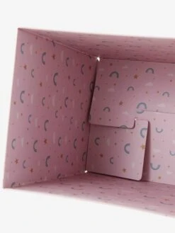 Corbeille En Carton Pliable Arc-en-ciel Rose - Vertbaudet -Périphériques Pour Enfants corbeille en carton pliable arc en ciel 2