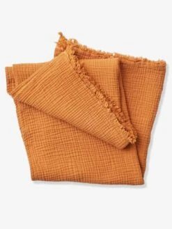 Couverture En Gaze De Coton Bio Caramel - Vertbaudet -Périphériques Pour Enfants couverture en gaze de coton bio 4