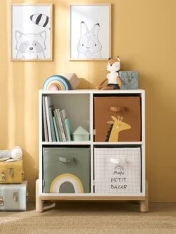 Les 3 Bacs De Rangement Tanzanie Tilleul Foncé Imprimé - Vertbaudet -Périphériques Pour Enfants les 3 bacs de rangement tanzanie 4