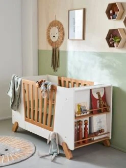 Périphériques Pour Enfants 27 Lit Bébé Avec Barrière Amovible + Rangement Bibliothèque LIGNE PIROUETTE Blanc - Vertbaudet