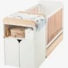 Lit Combiné évolutif Avec Rangements Et Table à Langer LIGNE ECLIPSE Blanc / Bois - Vertbaudet -Périphériques Pour Enfants lit combine evolutif avec rangements et table a langer ligne eclipse