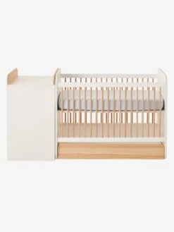 Lit Combiné évolutif Avec Rangements Et Table à Langer LIGNE ECLIPSE Blanc / Bois - Vertbaudet -Périphériques Pour Enfants lit combine evolutif avec rangements et table a langer ligne eclipse 5
