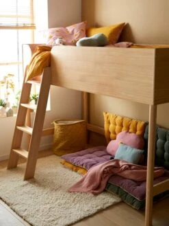 Lit Mi-hauteur LIGNE CONFETTI NATURE Marron - Vertbaudet -Périphériques Pour Enfants lit mi hauteur ligne confetti nature 4