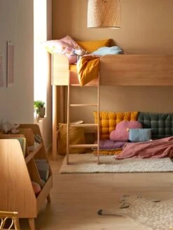 Lit Mi-hauteur LIGNE CONFETTI NATURE Marron - Vertbaudet -Périphériques Pour Enfants lit mi hauteur ligne confetti nature 5