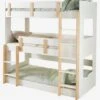 Lits Superposés 3 Niveaux LIGNE EVEREST Blanc/bois - Vertbaudet -Périphériques Pour Enfants lits superposes 3 niveaux ligne everest
