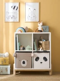Lot De 2 Bacs En Tissu Panda Koala Beige - Vertbaudet -Périphériques Pour Enfants lot de 2 bacs en tissu panda koala 3