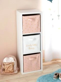 Lot De 3 Bacs De Rangement Lovely Rose Poudré Imprimé - Vertbaudet -Périphériques Pour Enfants lot de 3 bacs de rangement lovely 4