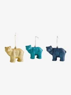 Lot De 3 Décorations De Noël Ours Pailletés Vert - Vertbaudet