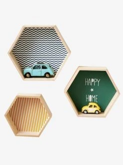 Lot De 3 étagères Hexagones Enfant Bois/multicolore - Vertbaudet