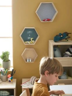 Lot De 3 étagères Hexagones Enfant Bois/multicolore - Vertbaudet -Périphériques Pour Enfants lot de 3 etageres hexagones enfant 3