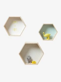 Lot De 3 étagères Hexagones Enfant Bois/multicolore - Vertbaudet -Périphériques Pour Enfants lot de 3 etageres hexagones enfant 5