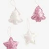 Lot De 4 Décorations De Noël Glitter Rose - Vertbaudet -Périphériques Pour Enfants lot de 4 decorations de noel glitter