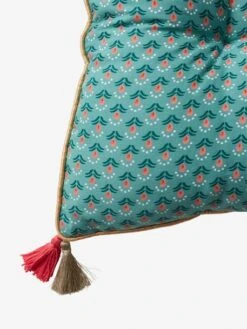 Matelas De Sol Velours Eden India Vert / Rose - Vertbaudet -Périphériques Pour Enfants matelas de sol velours eden india 3