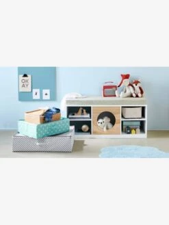 Meuble 2 En 1 Rangement + Banquette Hublot Blanc/bois - Vertbaudet -Périphériques Pour Enfants meuble 2 en 1 rangement banquette hublot 3