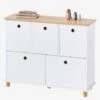 Meuble De Rangement 5 Bacs LIGNE PTILOU Blanc/bois - Vertbaudet -Périphériques Pour Enfants meuble de rangement 5 bacs ligne ptilou