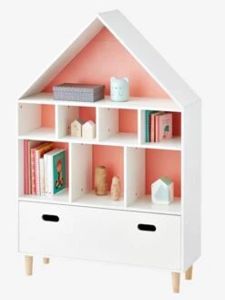 Meuble De Rangement 9 Cases Maison Blanc/bleu - Vertbaudet -Périphériques Pour Enfants meuble de rangement 9 cases maison 3