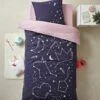 Parure Housse De Couette + Taie D'oreiller Avec Détails Phosphorescents MISS CONSTELLATION Marine / Parme - Vertbaudet 1 Parure Housse De Couette + Taie D'oreiller Avec Détails Phosphorescents MISS CONSTELLATION Marine / Parme - Vertbaudet -Périphériques Pour Enfants parure housse de couette taie doreiller avec details phosphorescents miss constellation