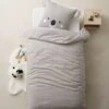 Parure Housse De Couette + Taie D'oreiller BIO* KOALA Gris / écru - Vertbaudet -Périphériques Pour Enfants parure housse de couette taie doreiller bio koala