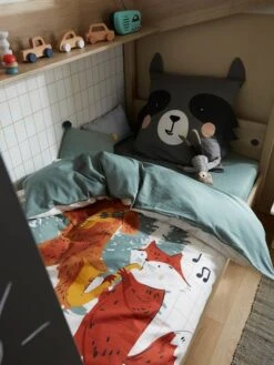 Parure Housse De Couette + Taie D'oreiller Enfant En Coton Bio* FOREST BAND écru / Multicolore - Vertbaudet -Périphériques Pour Enfants parure housse de couette taie doreiller enfant en coton bio forest band 5