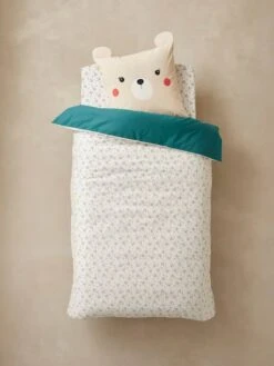 Parure Housse De Couette + Taie D'oreiller Enfant En Coton Bio* NATURE SAUVAGE Bleu - Vertbaudet -Périphériques Pour Enfants parure housse de couette taie doreiller enfant en coton bio nature sauvage 4