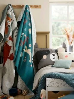 Parure Housse De Couette + Taie D'oreiller Enfant En Coton Bio* NATURE SAUVAGE Bleu - Vertbaudet -Périphériques Pour Enfants parure housse de couette taie doreiller enfant en coton bio nature sauvage 5