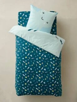 Parure Housse De Couette + Taie D'oreiller Enfant FONDS MARINS Bleu - Vertbaudet -Périphériques Pour Enfants parure housse de couette taie doreiller enfant fonds marins 3