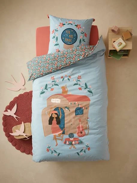 Parure Housse De Couette + Taie D'oreiller Enfant GIPSY ROULOTTE Bleu - Vertbaudet 3 Parure Housse De Couette + Taie D'oreiller Enfant GIPSY ROULOTTE Bleu - Vertbaudet