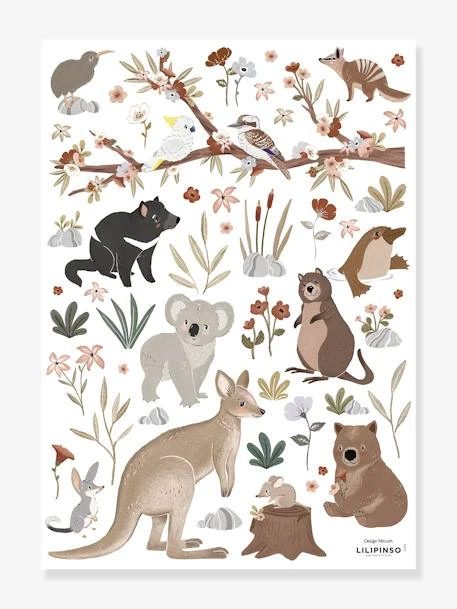 Stickers Animaux D'Australie Lilydale LILIPINSO Gris - Lilipinso 3 Stickers Animaux D'Australie Lilydale LILIPINSO Gris - Lilipinso