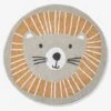 Tapis Rond Lavable Lion Gris / Orange - Vertbaudet -Périphériques Pour Enfants tapis rond lavable lion