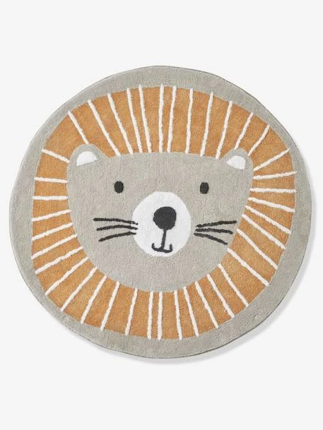 Tapis Rond Lavable Lion Gris / Orange - Vertbaudet 3 Tapis Rond Lavable Lion Gris / Orange - Vertbaudet